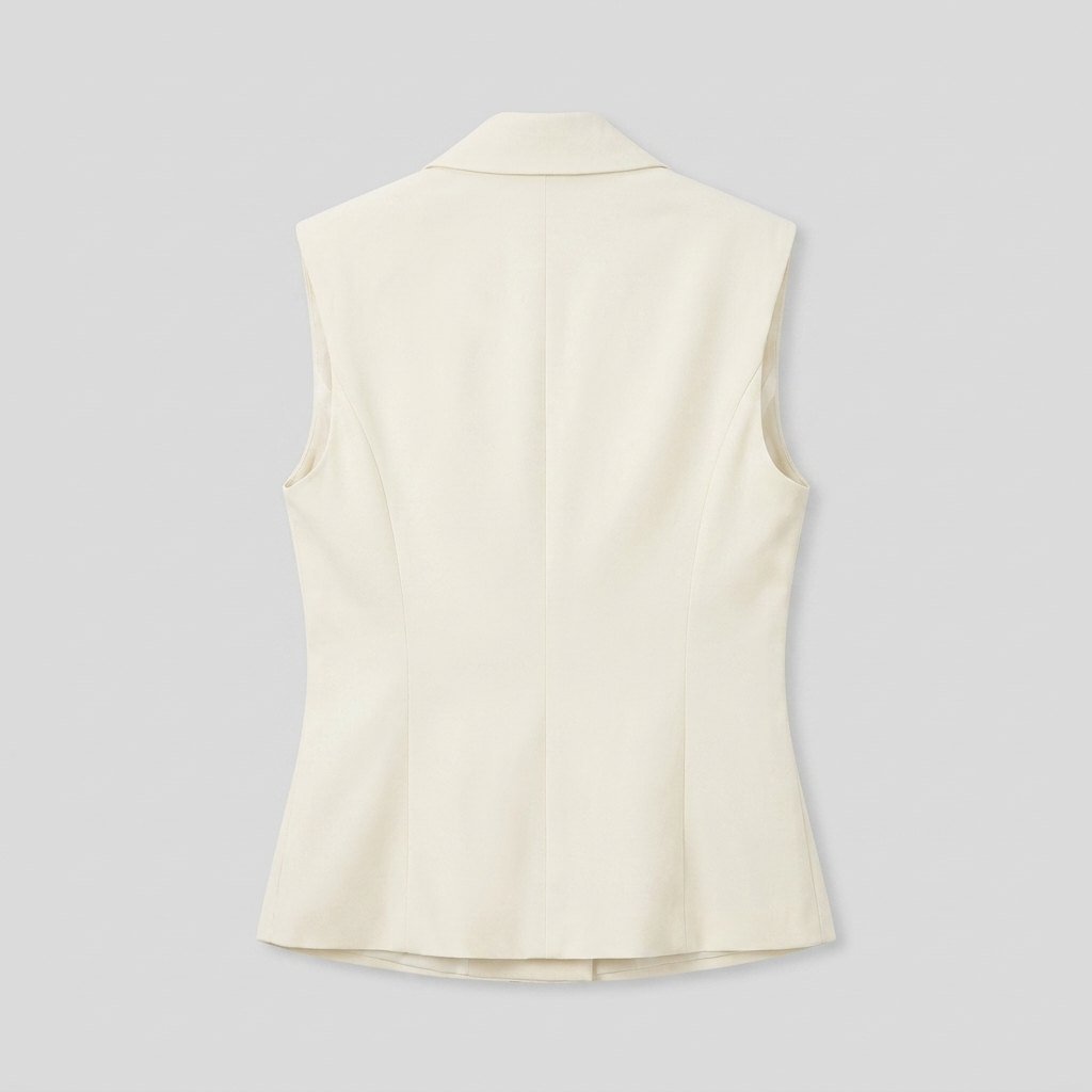 Nora cream ivory wrap vest back view