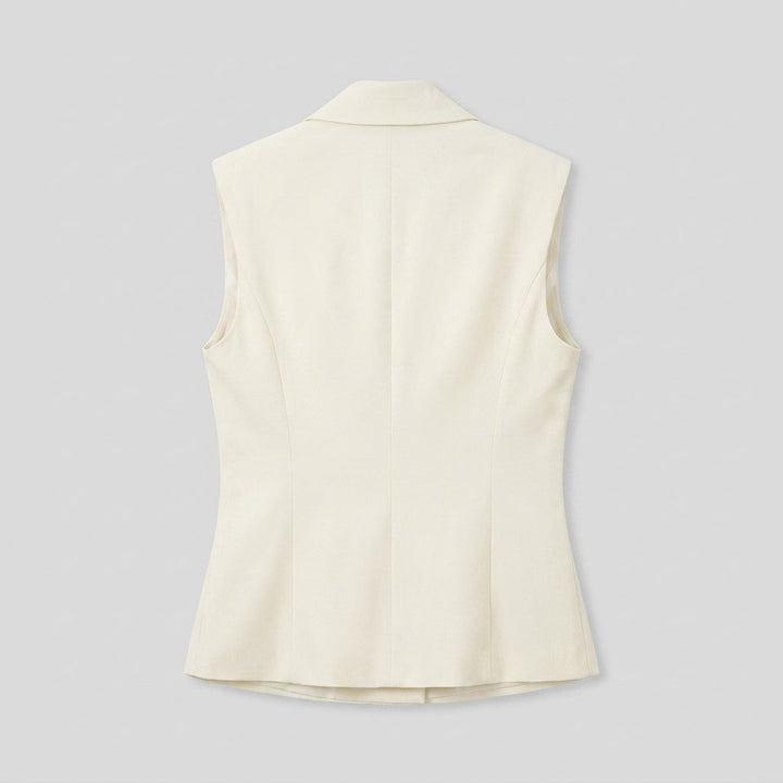 Nora cream ivory wrap vest back view
