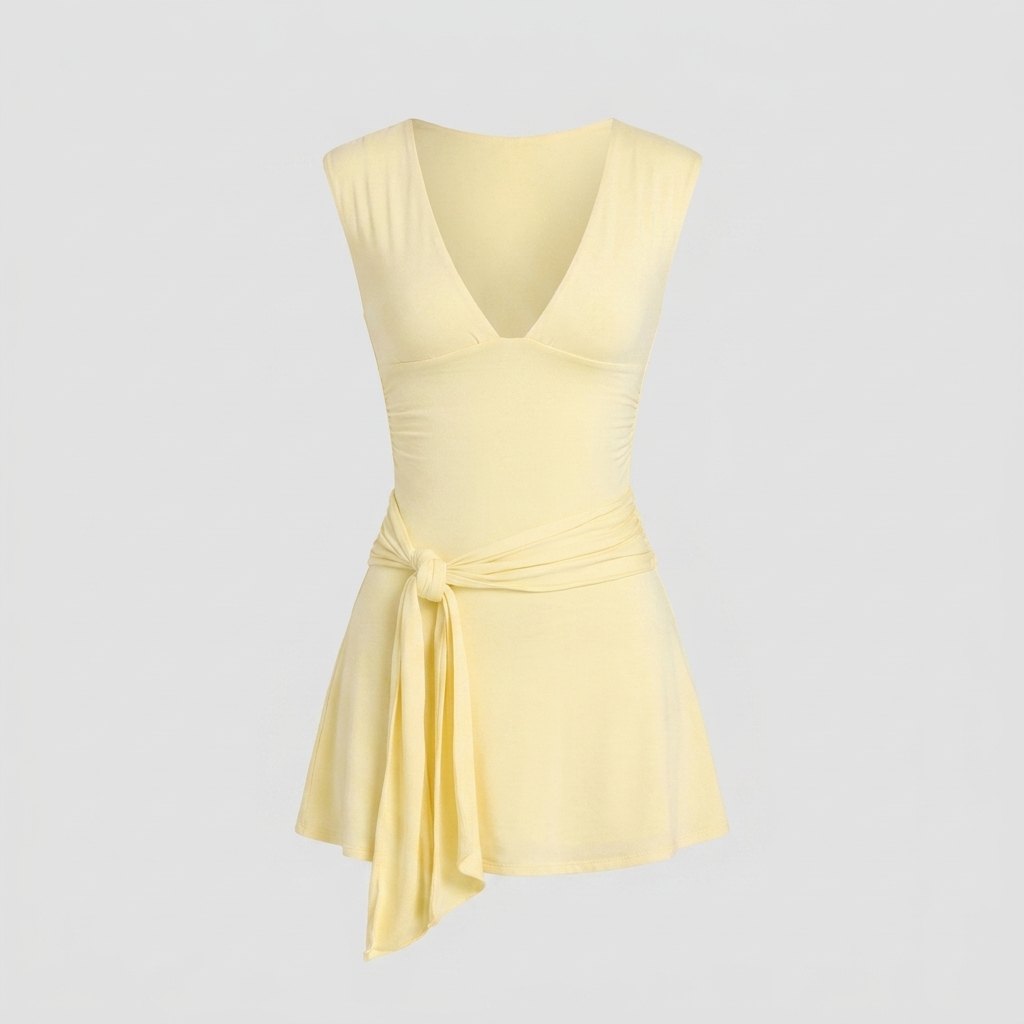 Norela yellow wrap dress product only
