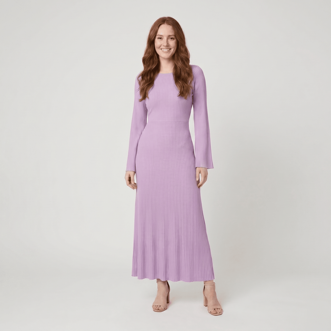 Nori ribbed knit maxi dress violet