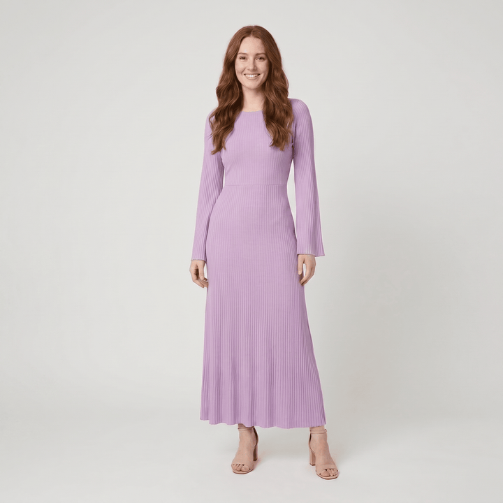 Nori ribbed knit maxi dress violet