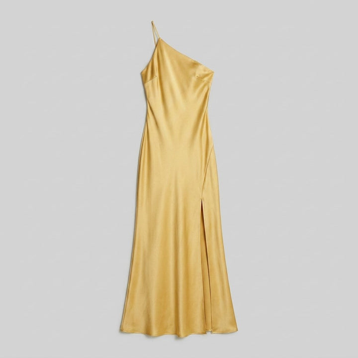 Octavia satin open-back maxi dress product flat lay