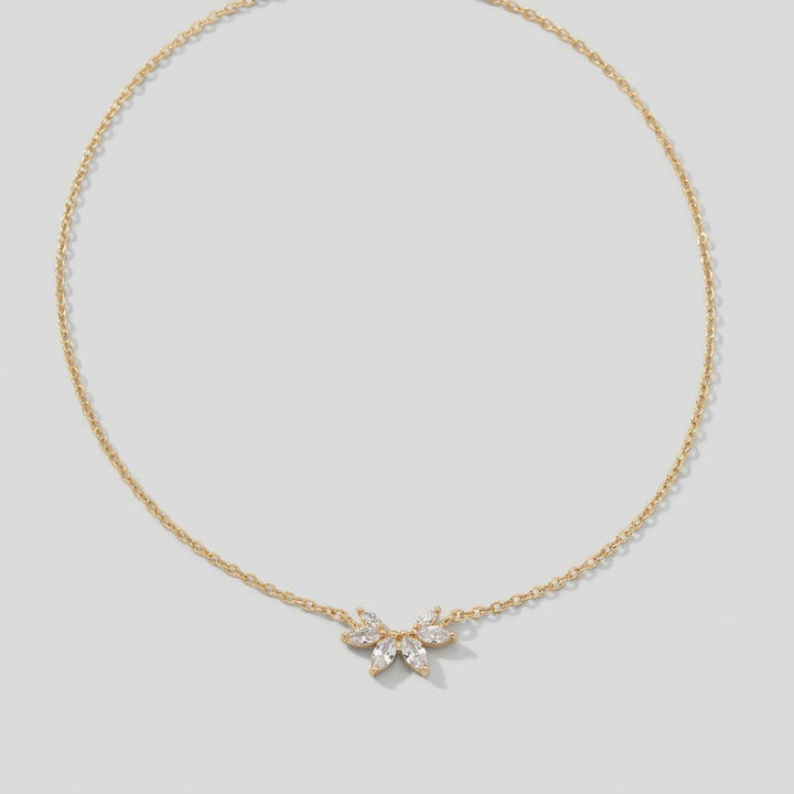 Omelia crystal leaf necklace