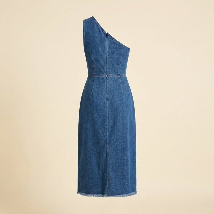 Onda denim midi dress back view