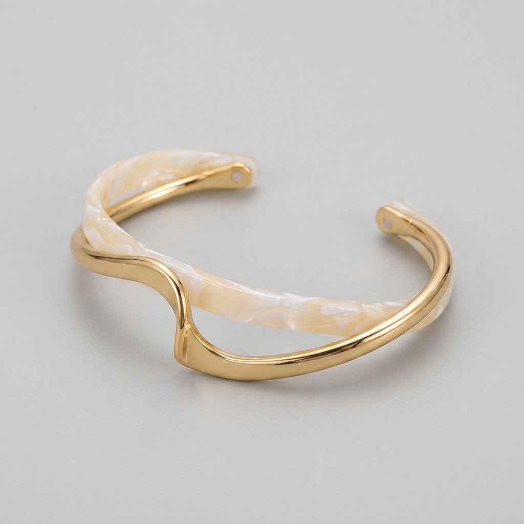 Opale cuff bracelet angled view