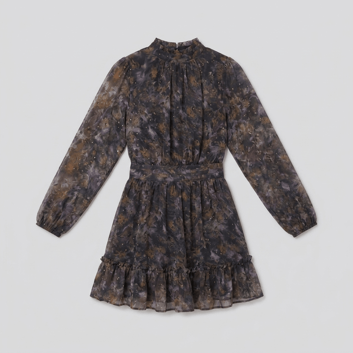 Ottoline black motif printed dress product flat lay
