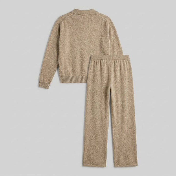 Panda knit two-piece set flat-lay back