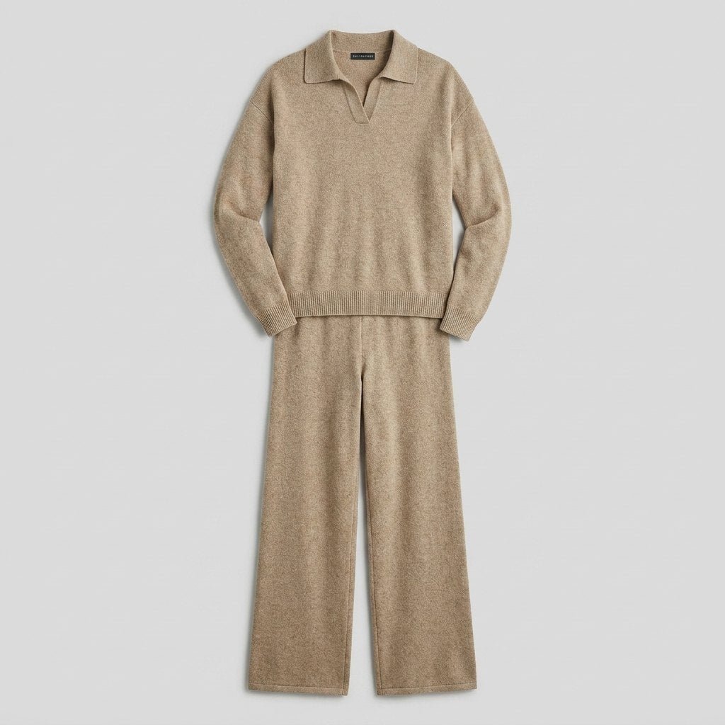 Panda knit two-piece set flat-lay front