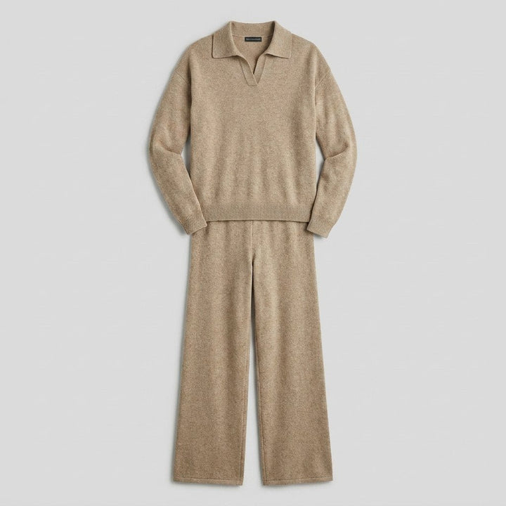 Panda knit two-piece set flat-lay front