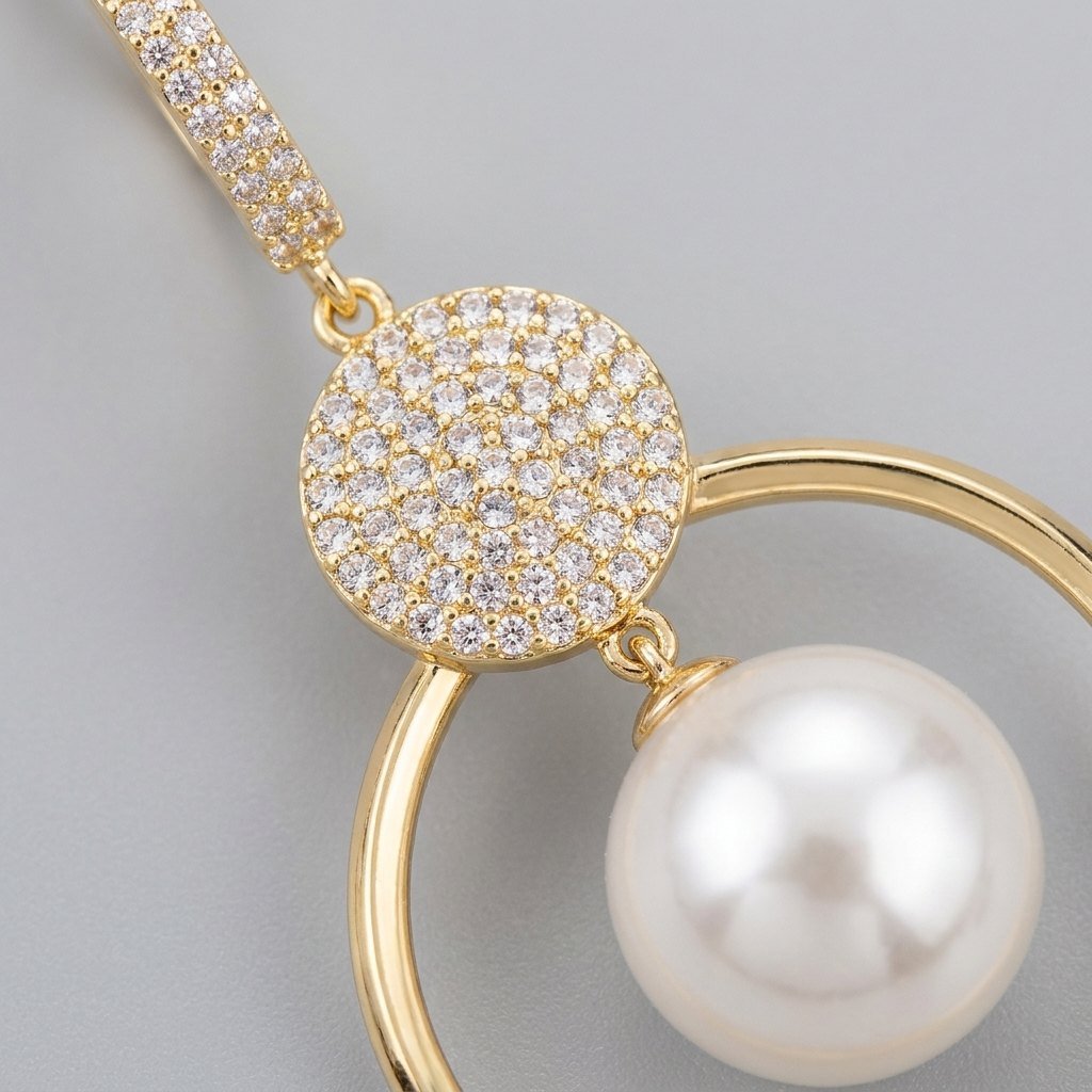 Pearluxe pearl earring close-up detail