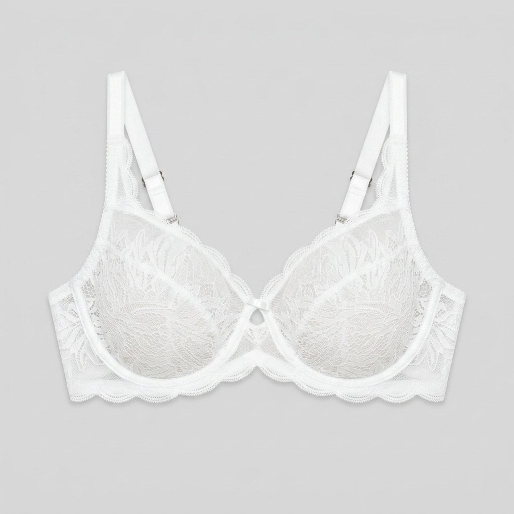 Pera lace bra white front