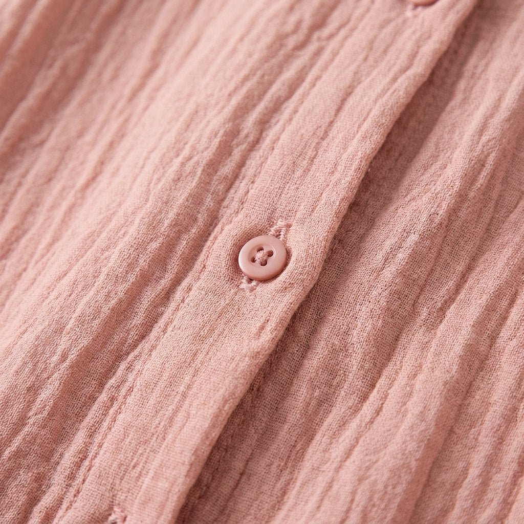 Pinky cotton shirt fabric detail