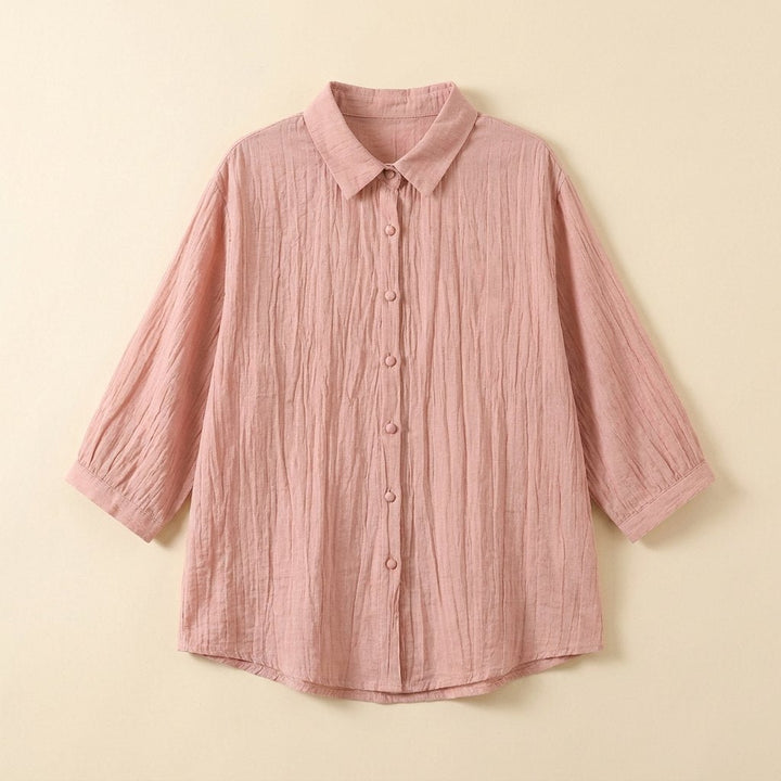 Pinky oversized cotton shirt product flat-lay