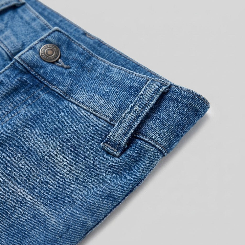 Polo wide-leg jeans denim fabric detail