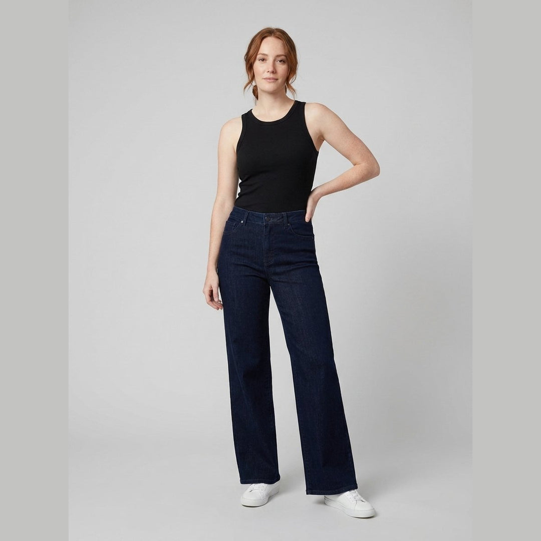 Polo wide-leg jeans navy wash on model