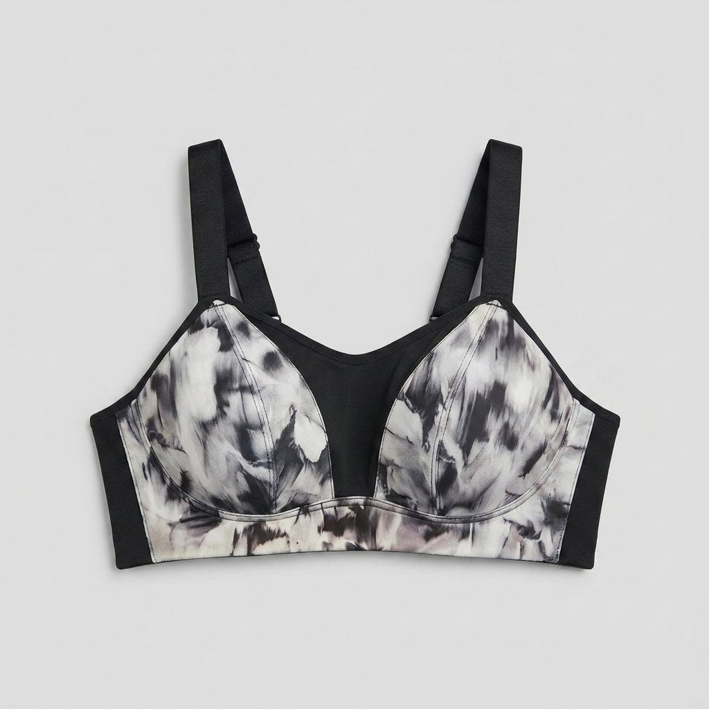 Pomo Empower sports bra marble print - front