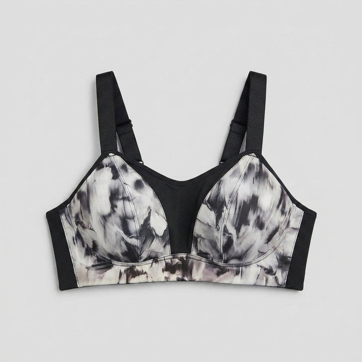 Pomo Empower sports bra marble print - front