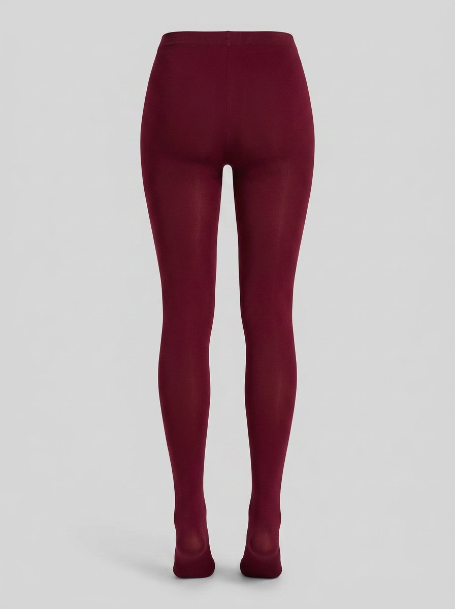 Pon solid tights burgundy back