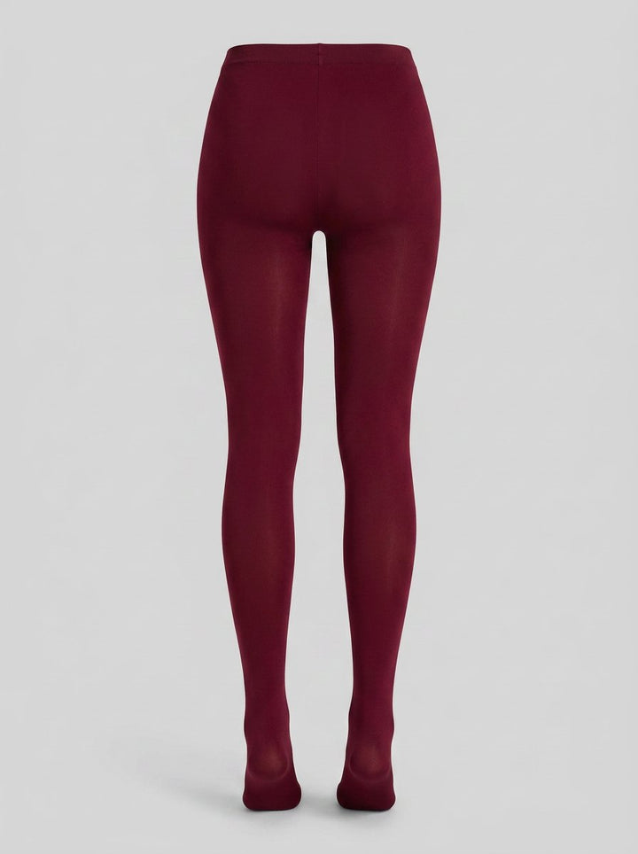 Pon solid tights burgundy back