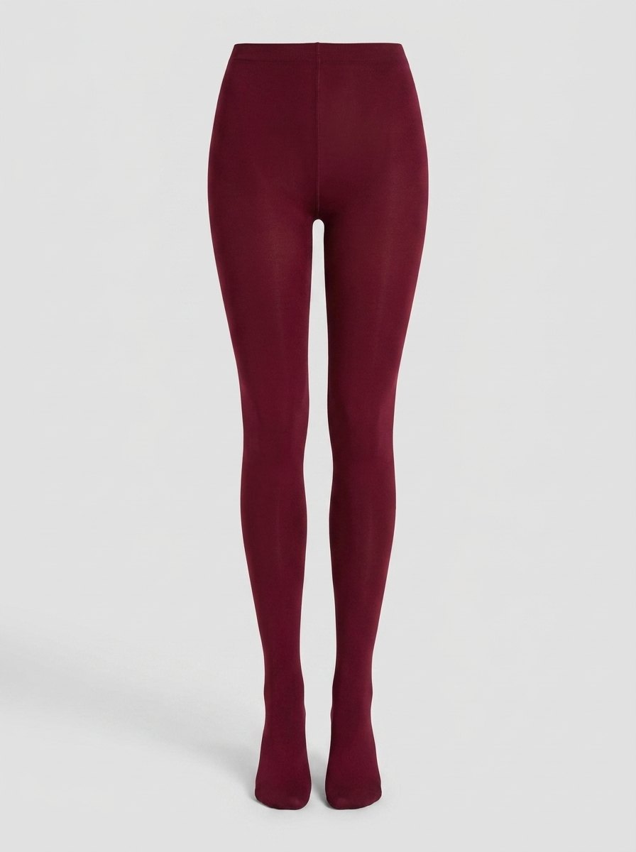 Pon solid tights burgundy front