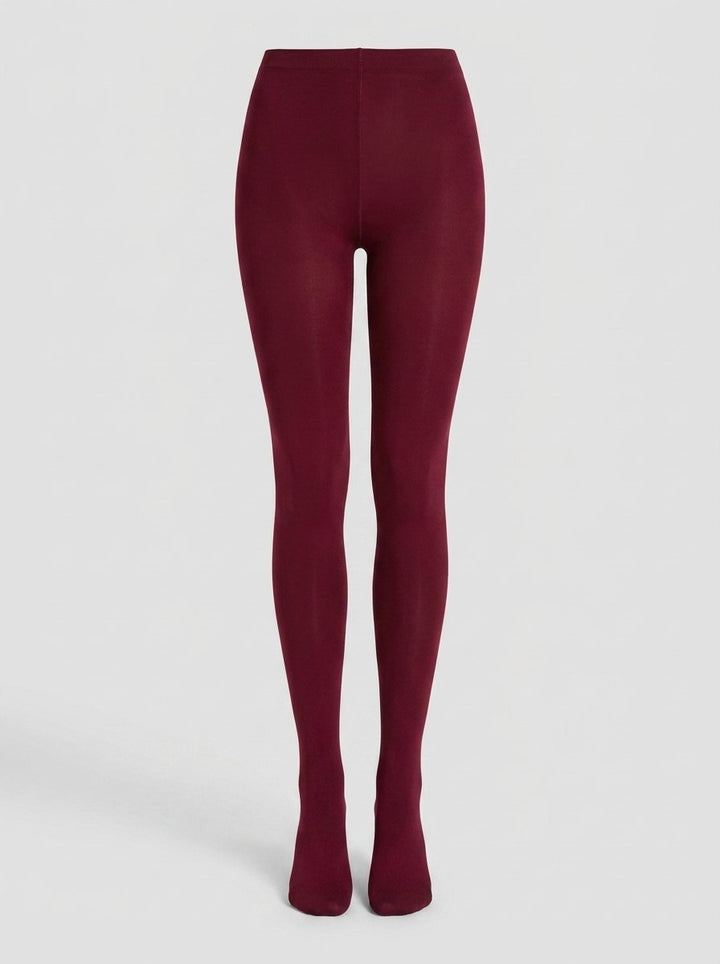 Pon solid tights burgundy front