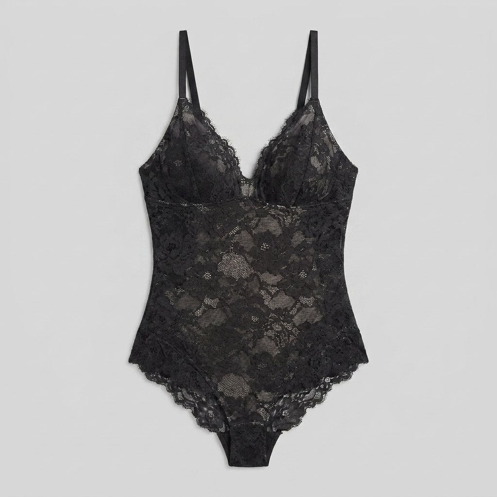 Poppy full lace bodysuit black