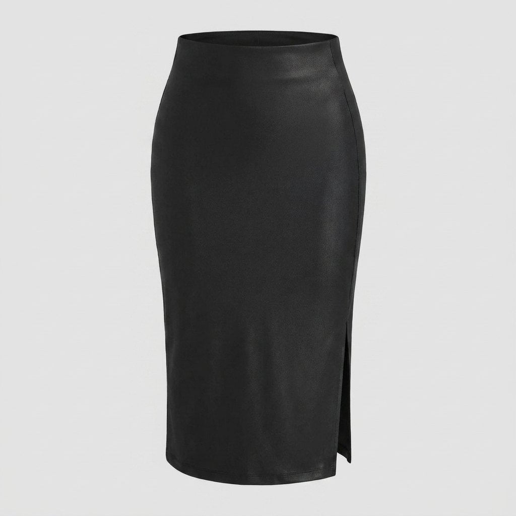 Poppy shaping midi skirt black