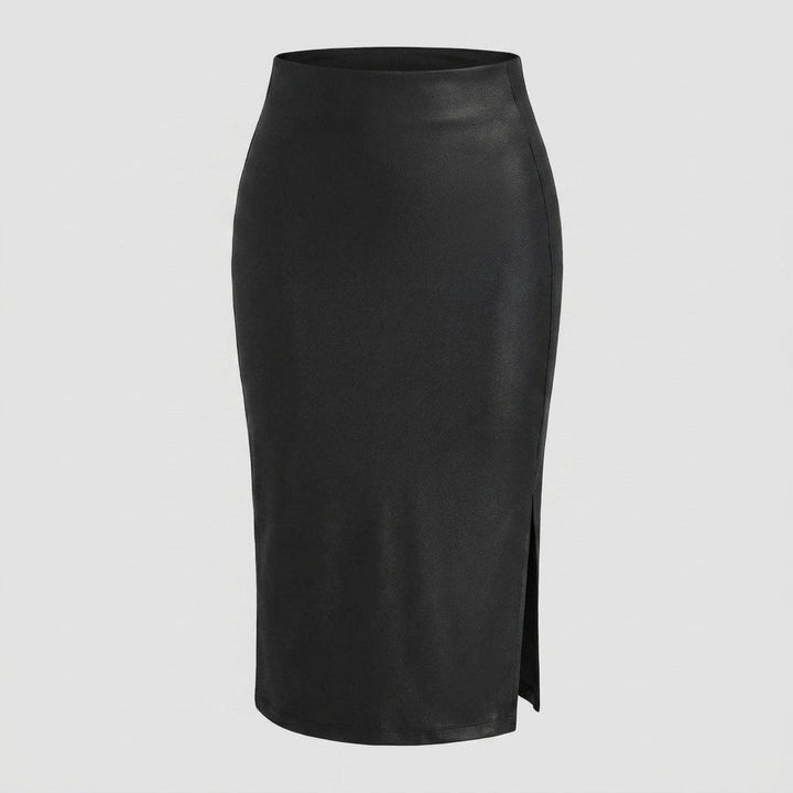 Poppy shaping midi skirt black