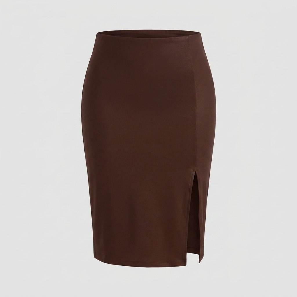 Poppy shaping midi skirt brown