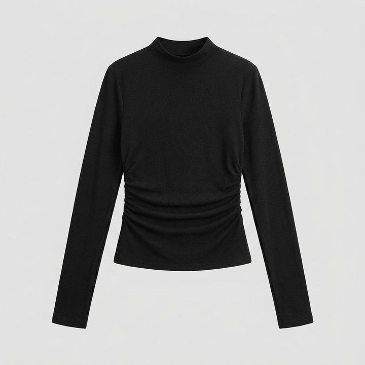 Ravishing black jersey top flat lay