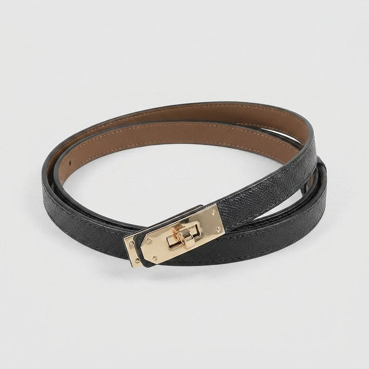 Rays black belt with gold turn-lock buckle
