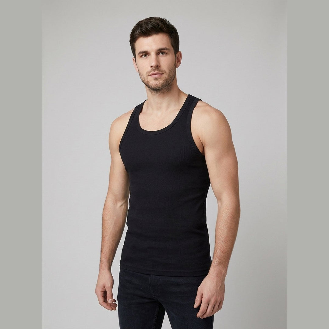 Ribera ribbed tank black