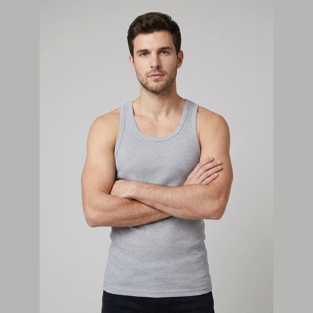 Ribera ribbed tank gray