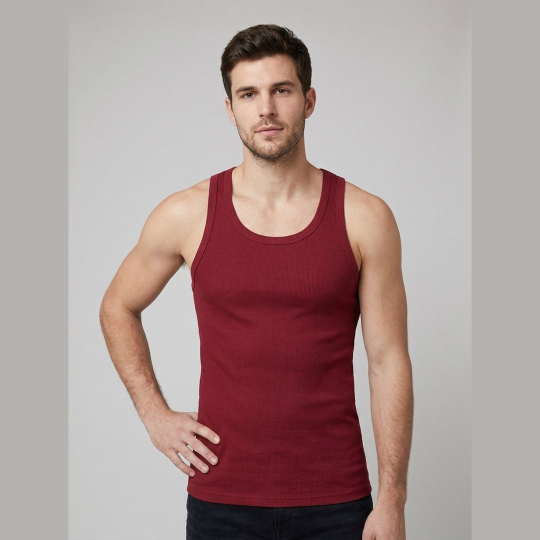 Ribera ribbed tank red