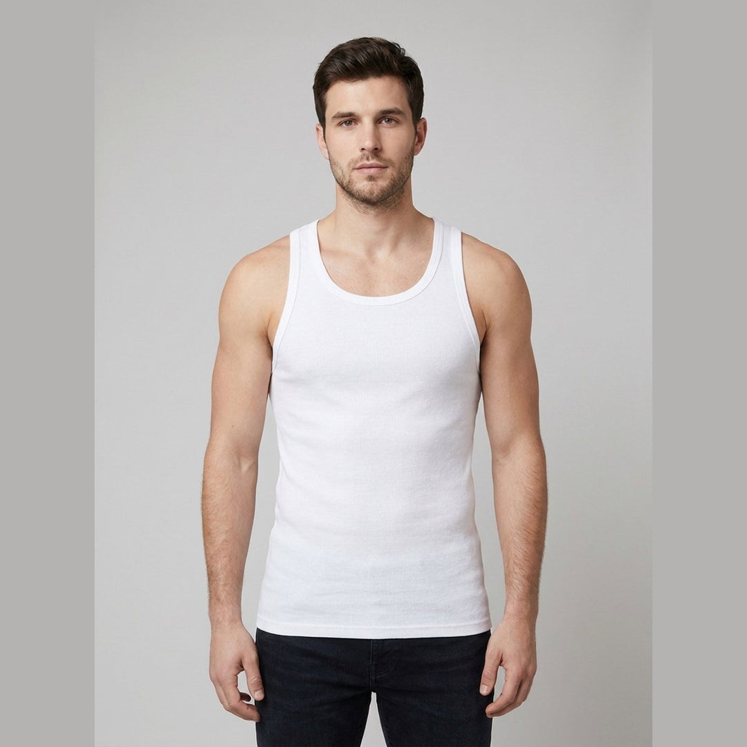 Ribera ribbed tank white