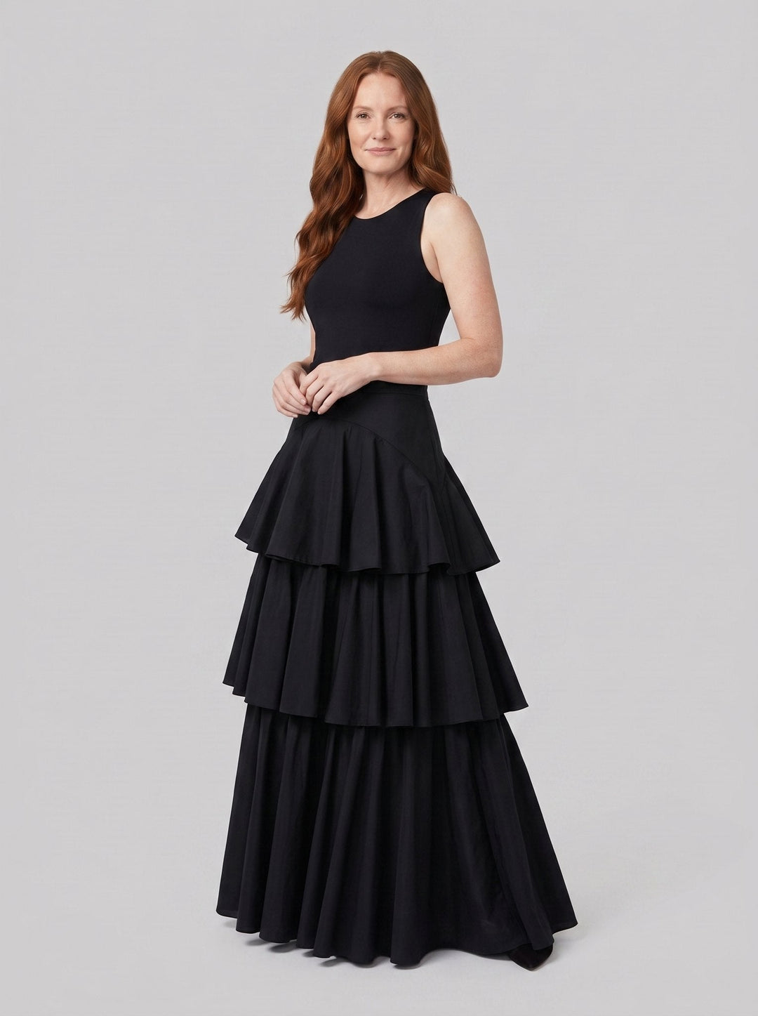 Rielle Maxi Skirt - Black - front pose 2