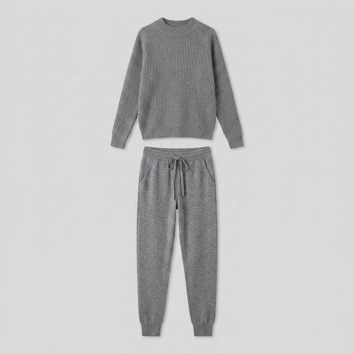 Rina ribbed knit tracksuit flat lay