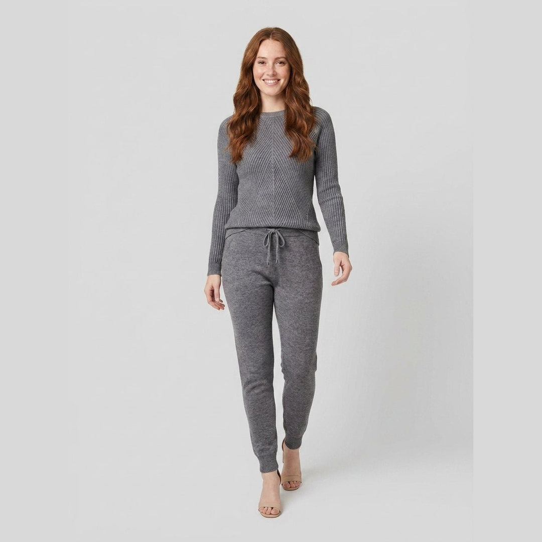 Rina ribbed knit tracksuit gray