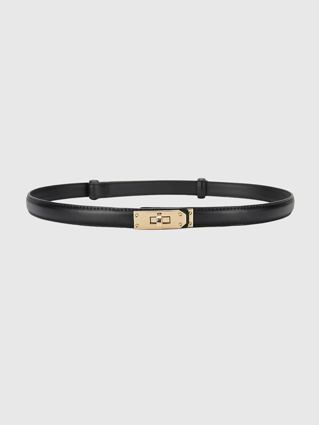 Rolo black PU belt with gold turn-lock buckle