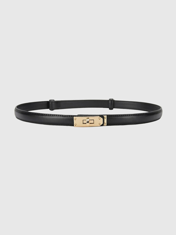 Rolo black PU belt with gold turn-lock buckle