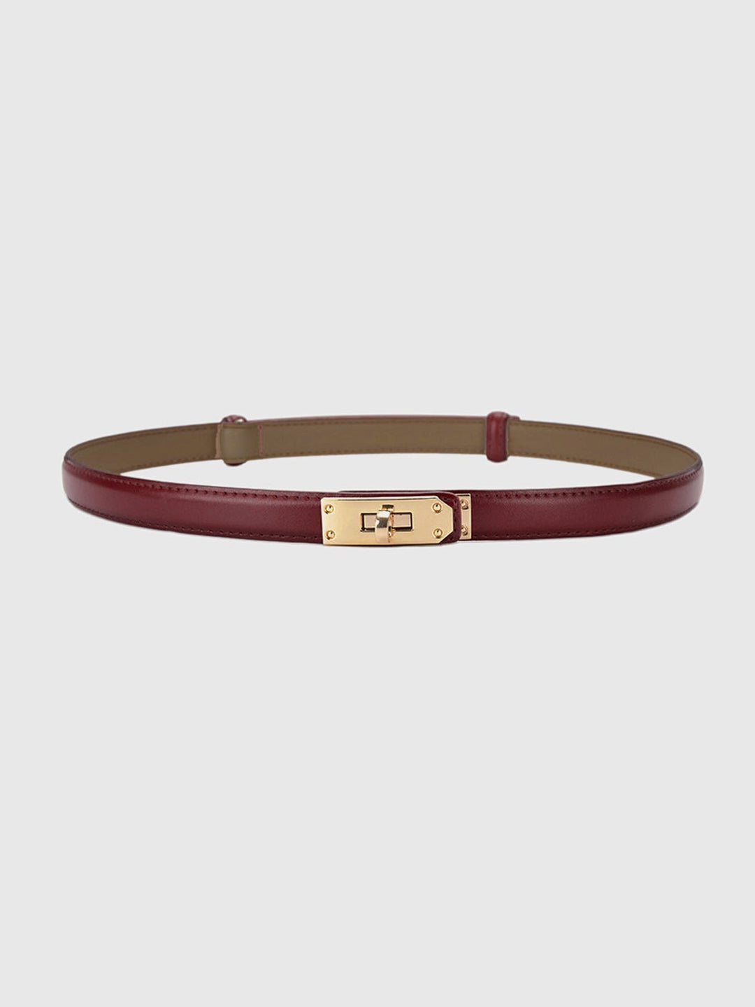 Rolo red PU belt with gold turn-lock buckle
