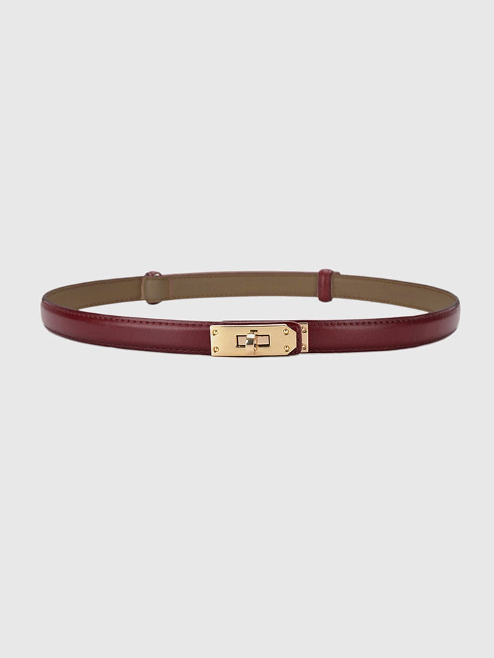 Rolo red PU belt with gold turn-lock buckle