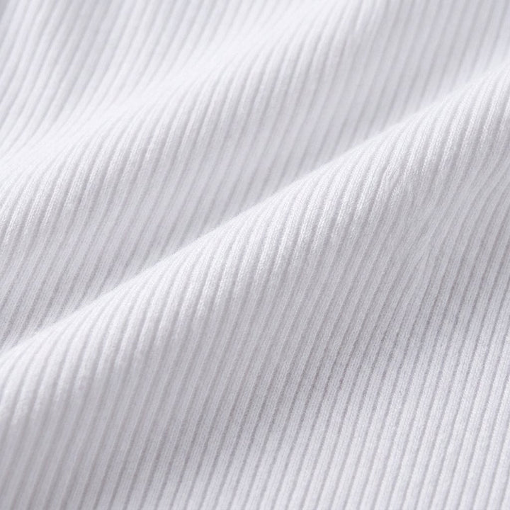 Romane crop tank, ribbed cotton-blend fabric close-up