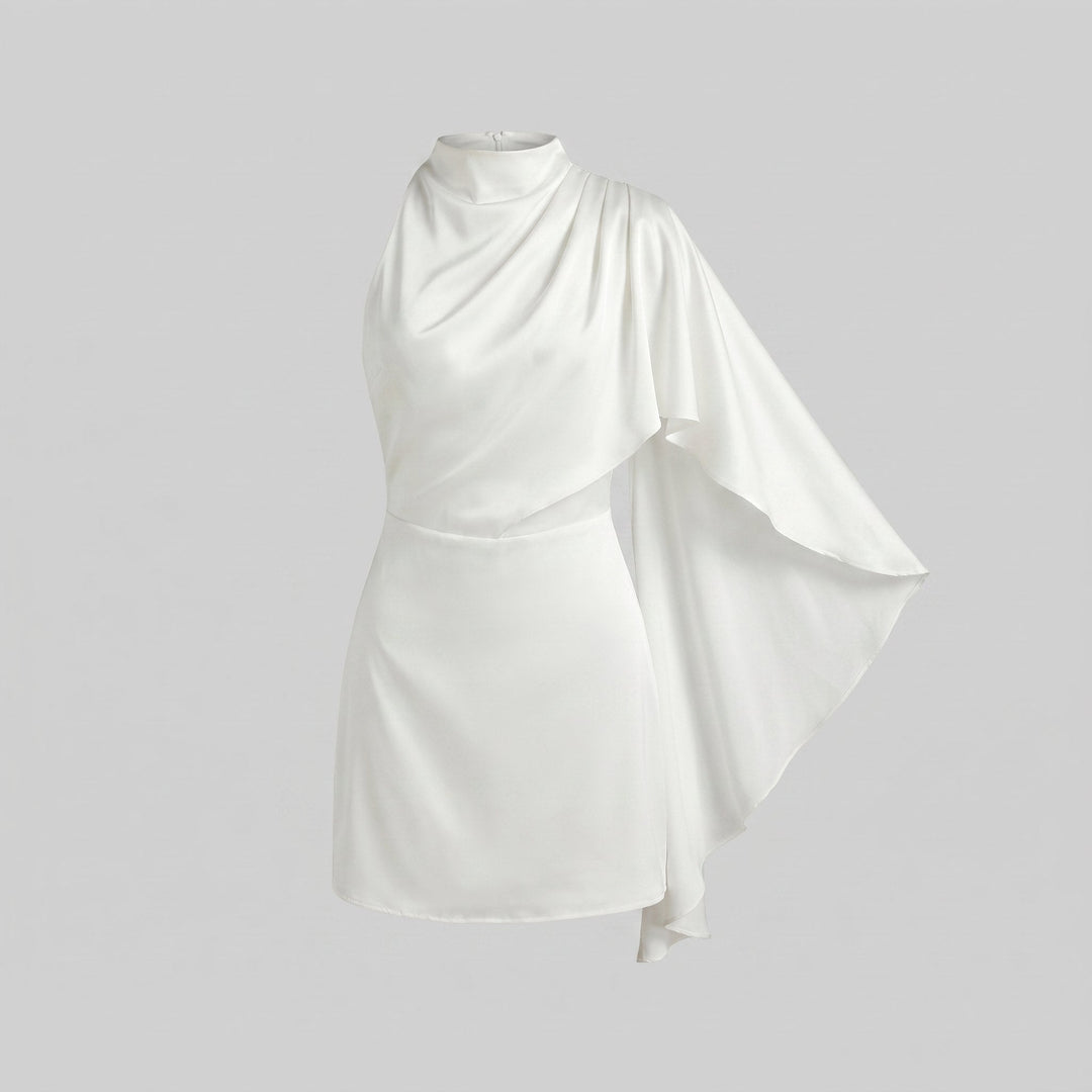Sari satin mini dress flat lay