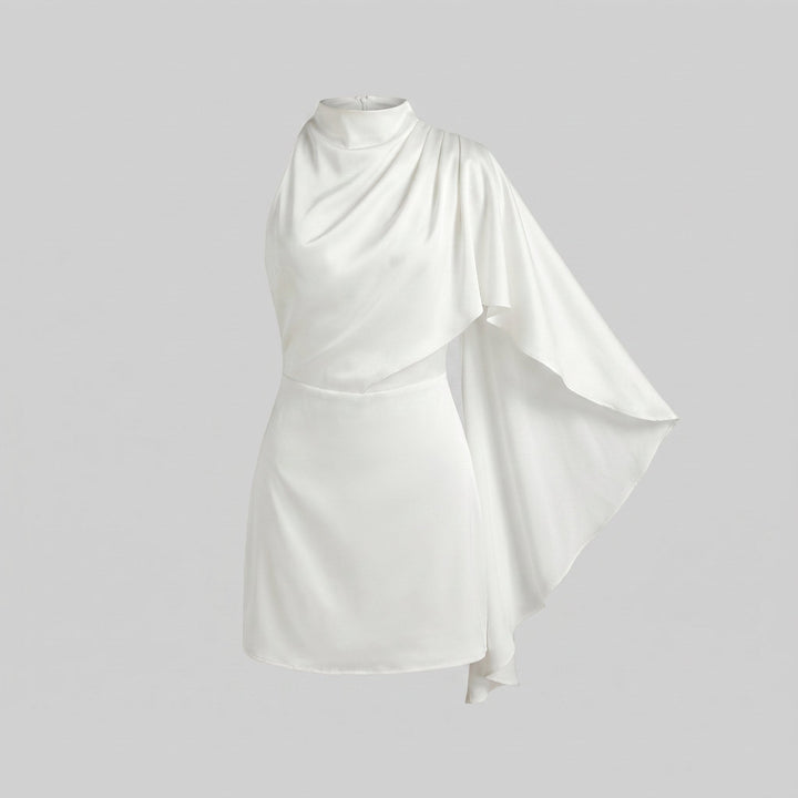Sari satin mini dress flat lay