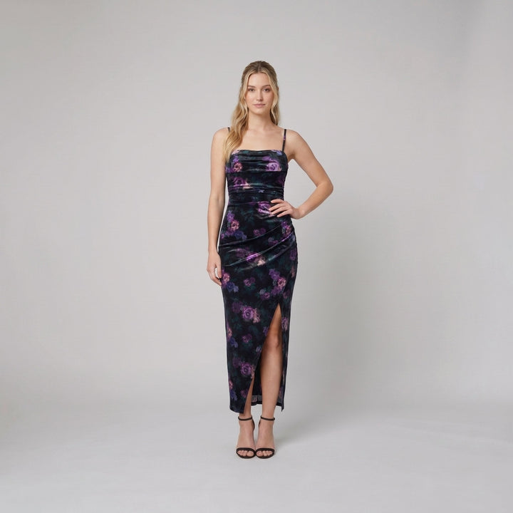 Sasha maxi dress in dark floral print