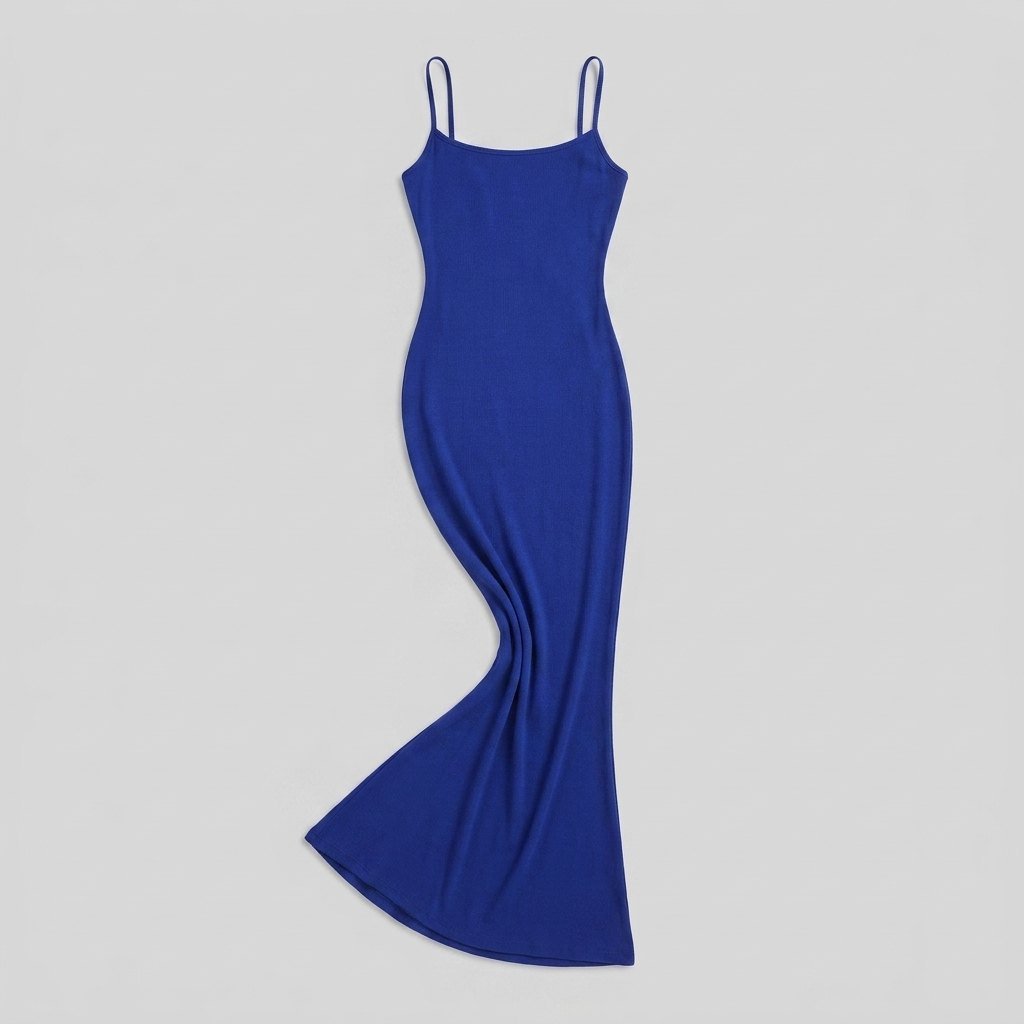 Sculptura shapewear slip maxi dress blue flat-lay