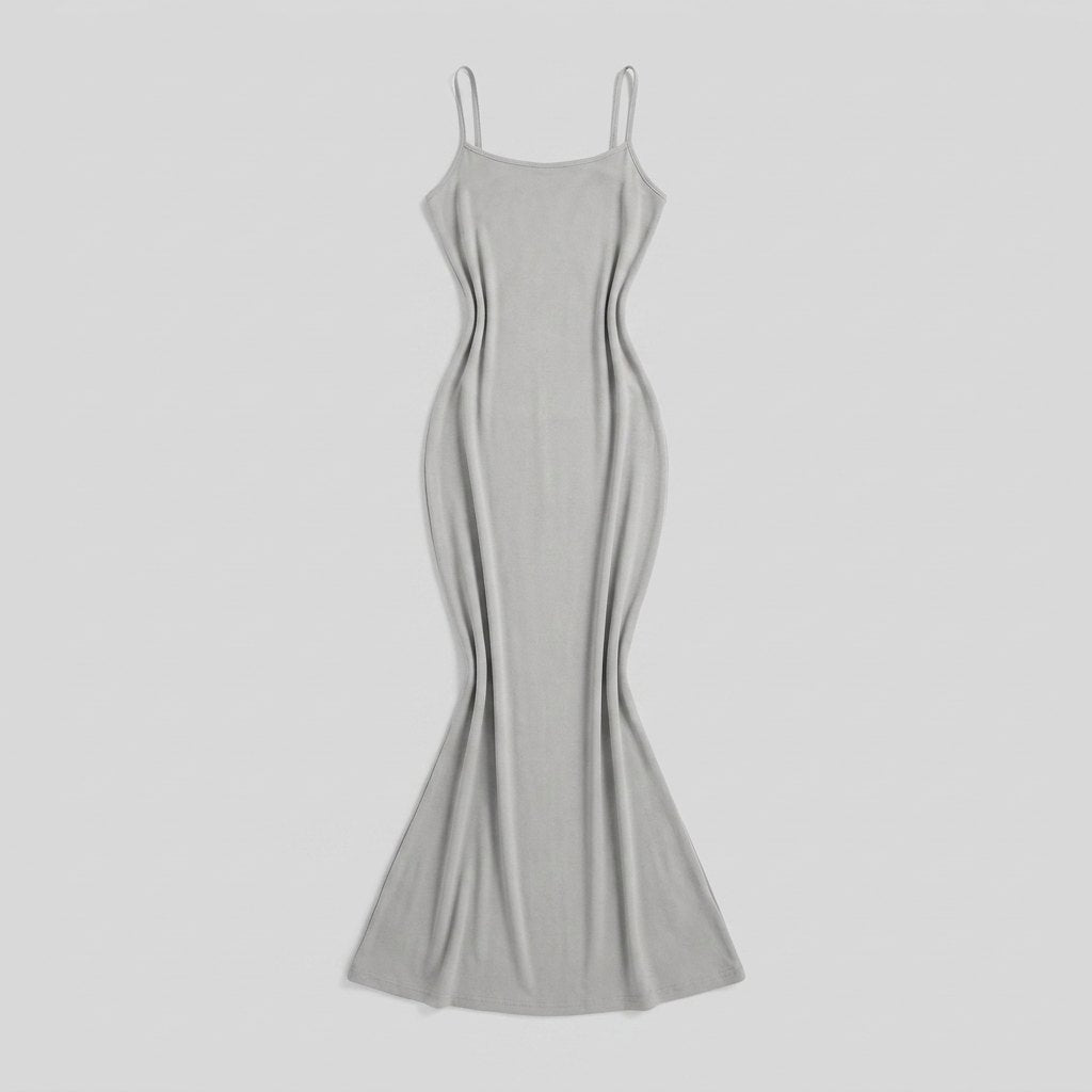 Sculptura shapewear slip maxi dress grey flat-lay