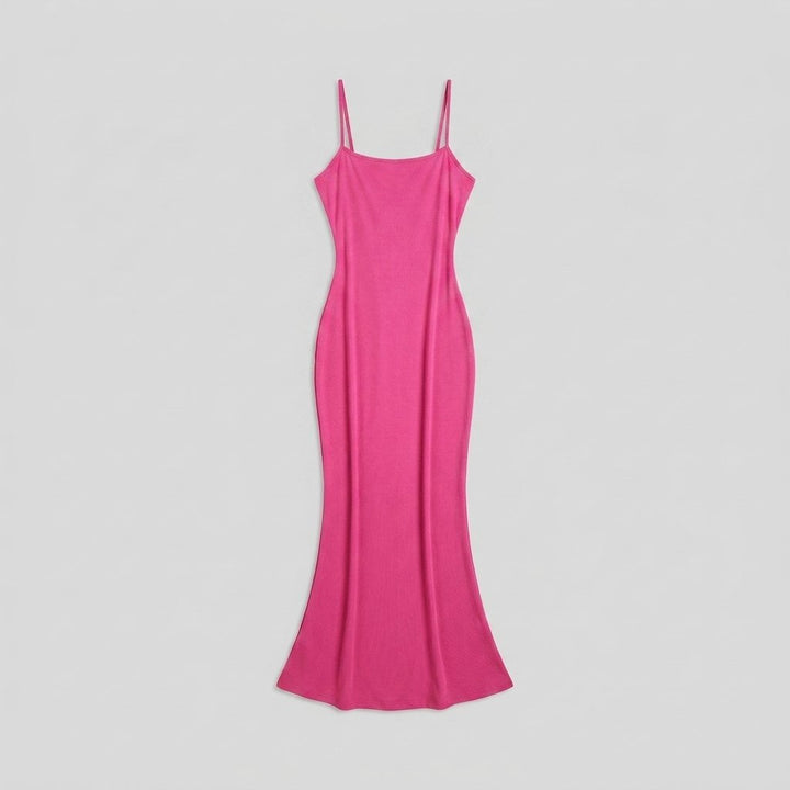 Sculptura shapewear slip maxi dress pink flat-lay