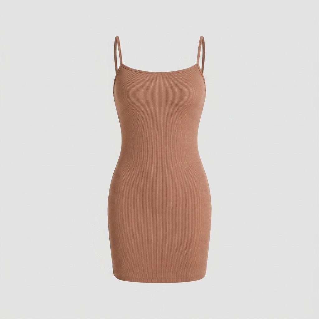 Sculptura shapewear slip mini dress light brown flat-lay